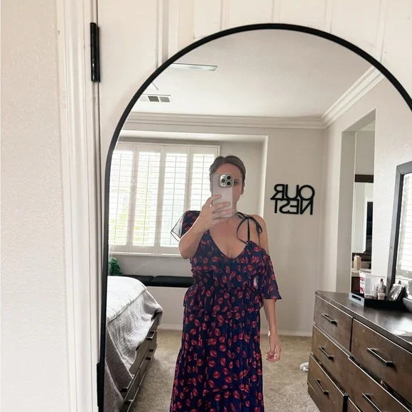 Misa Los Angeles Blue and Red Printed Dress Size XS - Picture 2 of 7